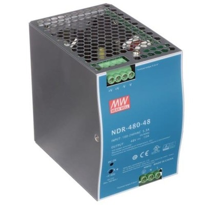 1PC MEAN WELL USA NDR-480-48 Power Supply,AC-DC,48V,10A,100-264V In,Enclose
