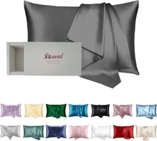 100% Mulberry Silk Pillowcase for Sleeping Women, 22 Momme Silk Pillow 