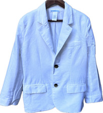 Boys 6 Janie and Jack White Linen Lined Jacket Suit Blazer Buttons Formal Casual
