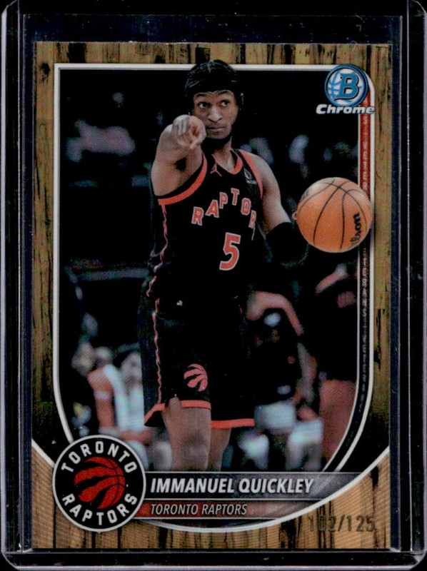 2025-26 Bowman Immanuel Quickley Chrome Floorboard Refractor #/125 Raptors