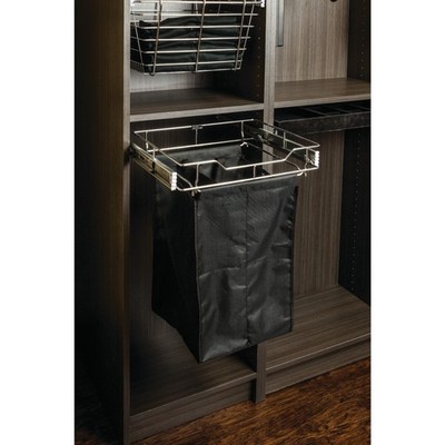 Hardware Resources Chrome 14'' Deep Pullout Canvas Hamper with Removable Laundry