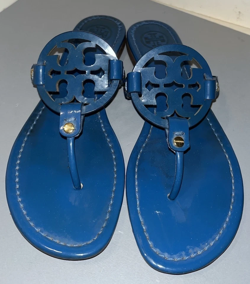 Sandalias chanclas Tory Burch charol Miller azul cielo talla 8M-¡USADAS EN EXCELENTE ESTADO! Foto 4 de 4