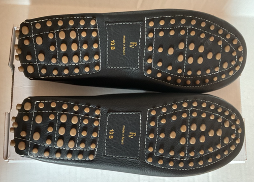 Frances Valentine Leather Driving Loafers Black Horsebit Size 10B Classic - Picture 2 of 9