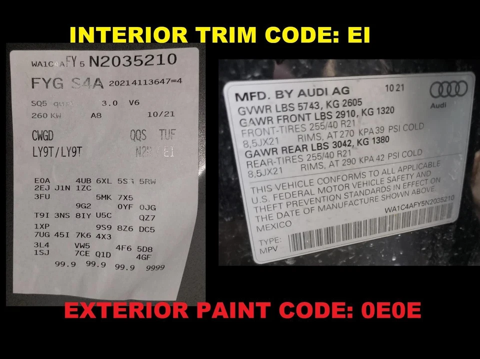 Capa de carga 21 22 23 24 25 AUDI SQ5; preta EI, SUV - Imagem 2 de 4