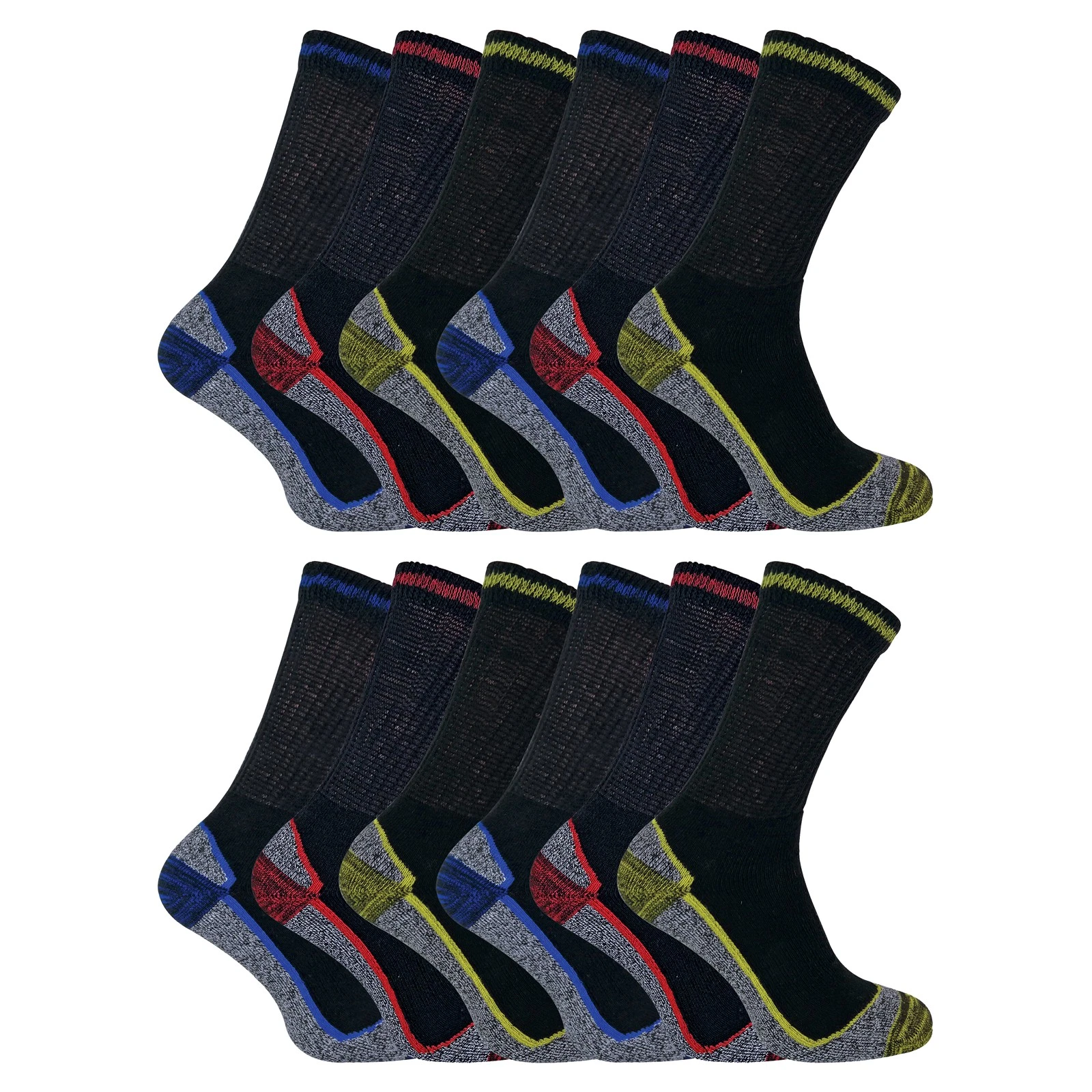 Mens Reinforced Work Socks by Sock Snob 12 Pairs Breathable Socks for Boots
Opens in a new window or