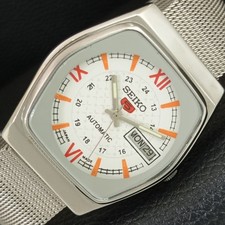 VINTAGE SEIKO 5 AUTOMATIC 6319A JAPAN MENS WHITE COLOR DIAL WATCH a709821-1
