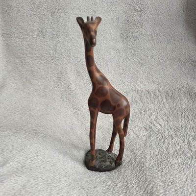 Vintage handgeschnitzte Holz Giraffe Figur Ornament Skulptur Boho Retro Kunst