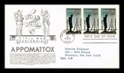 APPOMATTOX CIVIL WAR CENTENNIAL FDC SCOTT 1182 STRIP OF 3 ANDERSON US COVER