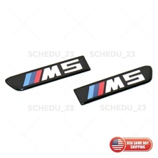 BMW F10 M5 Left Right Side Fender Vent Marker Grille Badge Emblem Nameplate Set