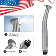 Dental LED High Speed Handpiece 4 Holes E Generator Self Power Air Turbine