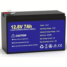 12V 7Ah Battery 12V LiFePO4 Battery - Built-in BMS, 5000 Cycles, Lightweight