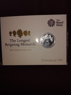 Royal Mint 2015 the Longest Reigning Monarch £20 Fine Silver Coin