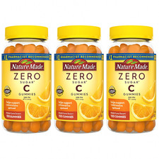 Vitamin C Gummies Zero Sugar Nature Made 250mg 100 Ct x3  Orange Flavor
