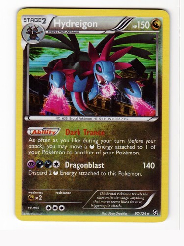 Hydreigon 97/124 Holo Rare Dragons Exalted Pokemon Moderately Played