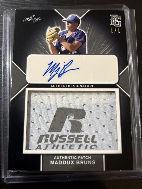 2020 Leaf Perfect Game All-American #PA-MB1 Maddux Bruns Patch Auto 1/1 Rare