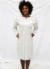 Womens Sizes 12-26 Dark Floral Print Long Sleeve Cotton Winter Nightie - 020