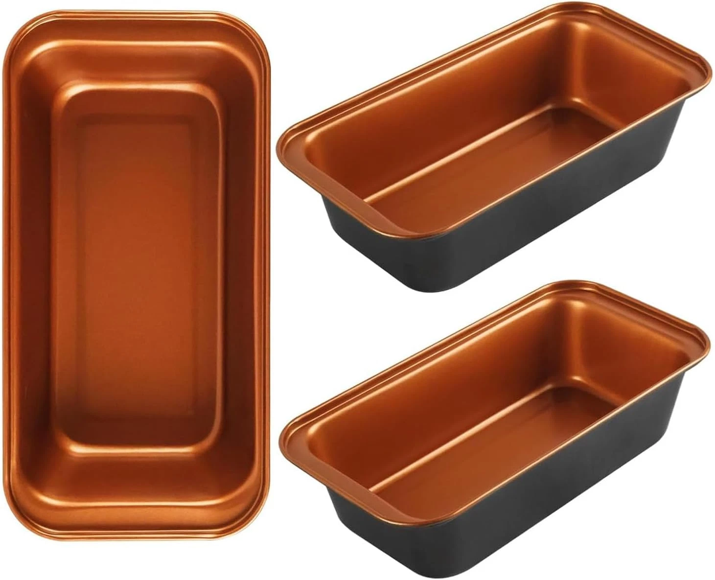 3-Pack Nonstick Loaf Pan 9X5 Inch, Carbon Steel Bread Pan for Baking, Easy Relea