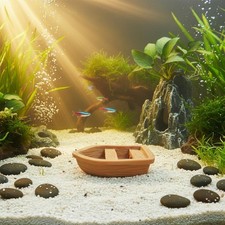 Micro Landscape Boat Sinks in Water Scene Accessory Fade-Resistant for Bonsai