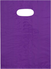 9X12 Purple Die Cut Handle Plastic Shopping Bags 100/Cs