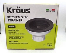 KRAUS PST1-BL-C KITCHEN SINK STRAINER BLACK KIT / STANDARD 3.5" OR 4.5" DRAIN