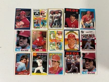 Pete Rose Mixed Brands 15 Card Lot - Cincinnati Reds