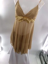Dance Costume Top Small Adult Gold Dress/Shorts Tag1080 Style 11860 Jazz Lyrical