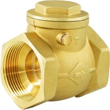 DN65 2.5" Brass Check Valve – Swing Type One-Way Inline Non-Return Valve