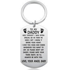 Aesnefe Miscarriage Keepsake for Dad Dog Tag, Lost Baby Memorial Gift, Angel