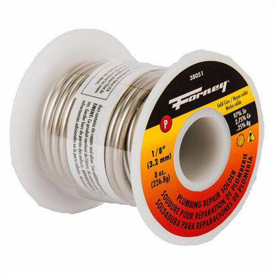 Forney Industries Solder, Lead Free (LF), Plumbing Repair, Solid Core, 1/8 in, 8