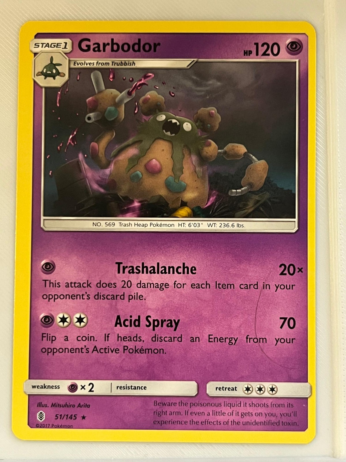 Garbodor 51/145 Rare Guardians Rising Pokemon Lightly Played