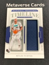 2024-25 Panini National Treasures Myles Turner Timeline Relic Jersey 39/99