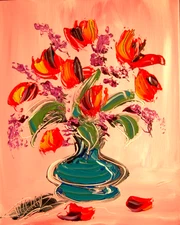 FLOWERS █ IMPRESSIONISM █PAINTING█MODER​N█ORIGINAL█CANVAS█ART█uFERGEGR