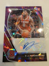 2021 Panini Prizm DJ Funderburk Purple Ice Prizm Rookie Autograph