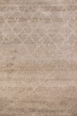 Handmade Moroccan Shaggy Oriental Rug Foyer Geometric Brown Wool Carpet 3x5