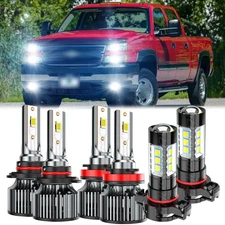 LED Headlight Fog Light Bulbs For Chevy Silverado 1500 2500HD 2007-2015