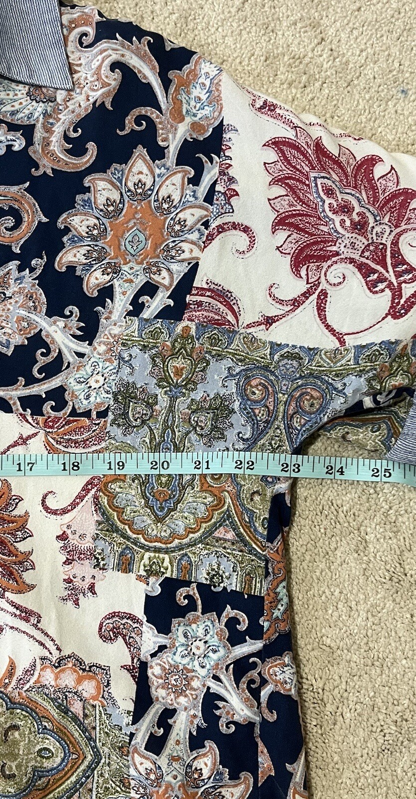 Chico's Button Up Paisley Patchwork Print Shirt B… - image 5