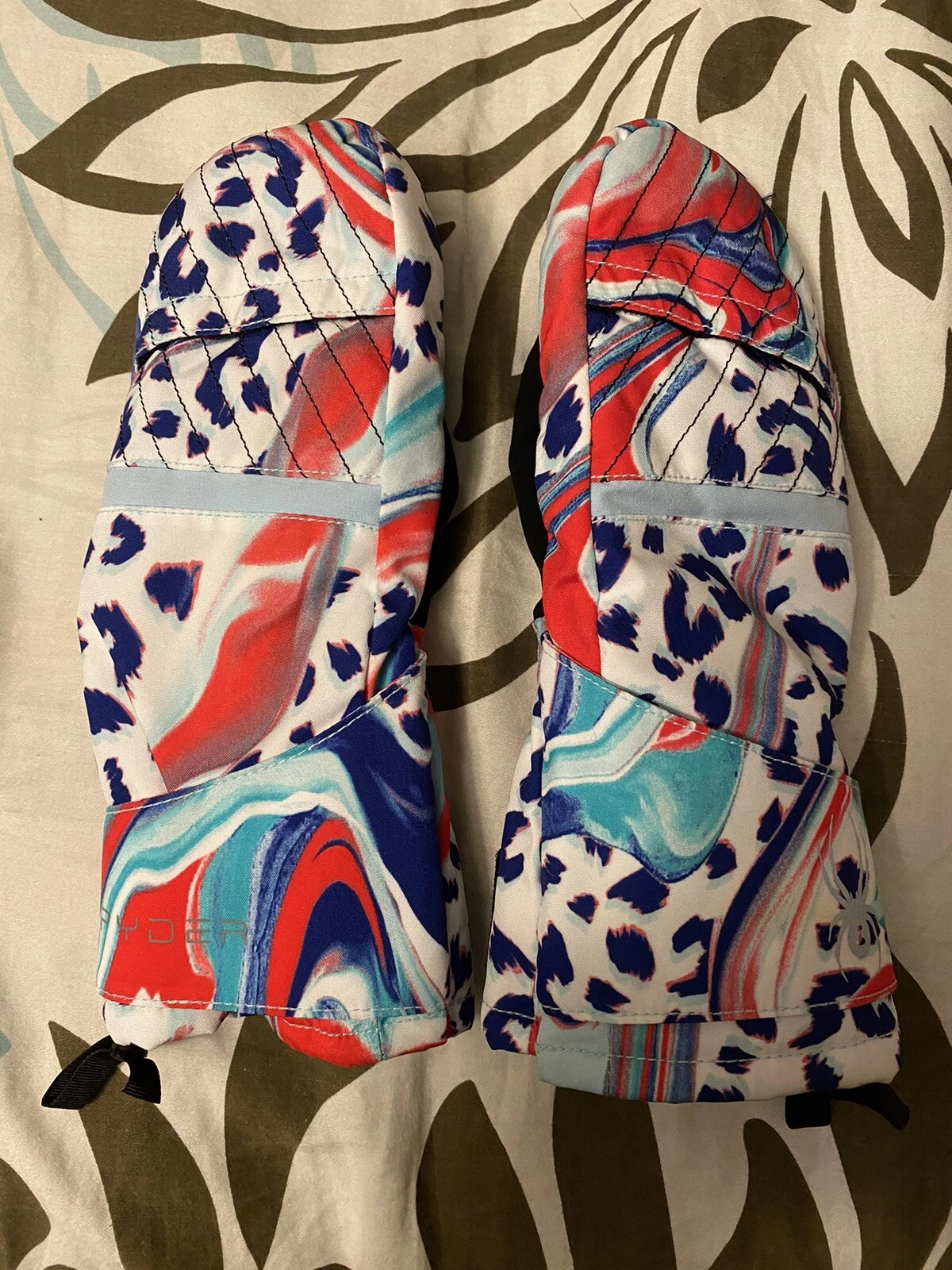 SPYDER Marbled Ski Snow Kids Youth Gloves Mittens XL