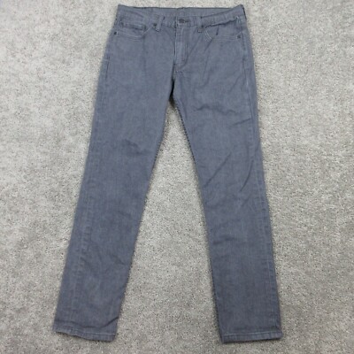 Levis Jeans Mens 34x31 (Tag 36x34) Gray 511 Slim Straight Zip Fly Denim Pants