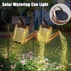 2 Pack Solar Watering Can with Lights Outdoor Hanging Waterproof Garden Decor