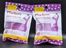 Plackers Gentleslide for Tight Teeth Cool Mint Flavor Tarter Pick 35 ct Lot of 2