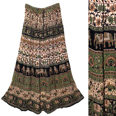 Plus Size XL To 2X Indian Ethnic Maxi Skirt For Women Hippie Gypsy Retro Boho P2