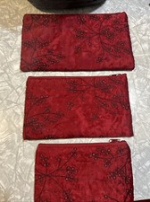 Set of 3 Cosmetic/Makeup Bags Travel Beautifully Beaded embrodered New