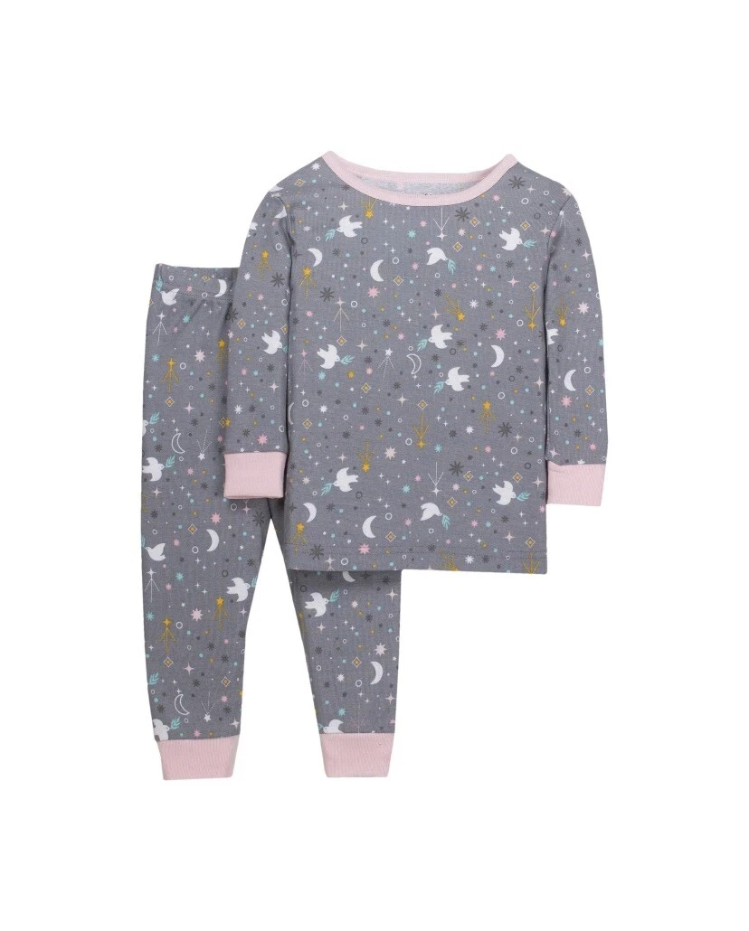 Little Star Organic Baby Girl Snug Fit Pajamas Cotton Long Sleeved