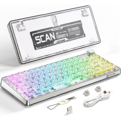 ATTACK SHARK K75 75% RGB TKL Mechanische Gaming-Tastatur,BT5.0/2.4G/USB-C，4K mah