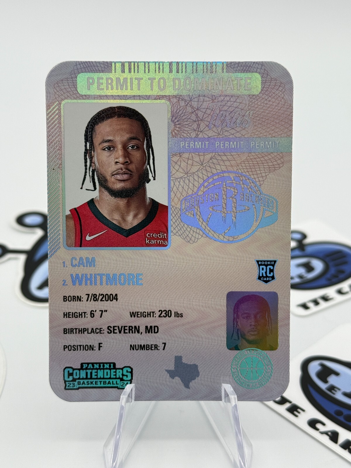 2023-24 Contenders Cam Whitmore RC Permit To Dominate #12 Case Hit ROCKETS