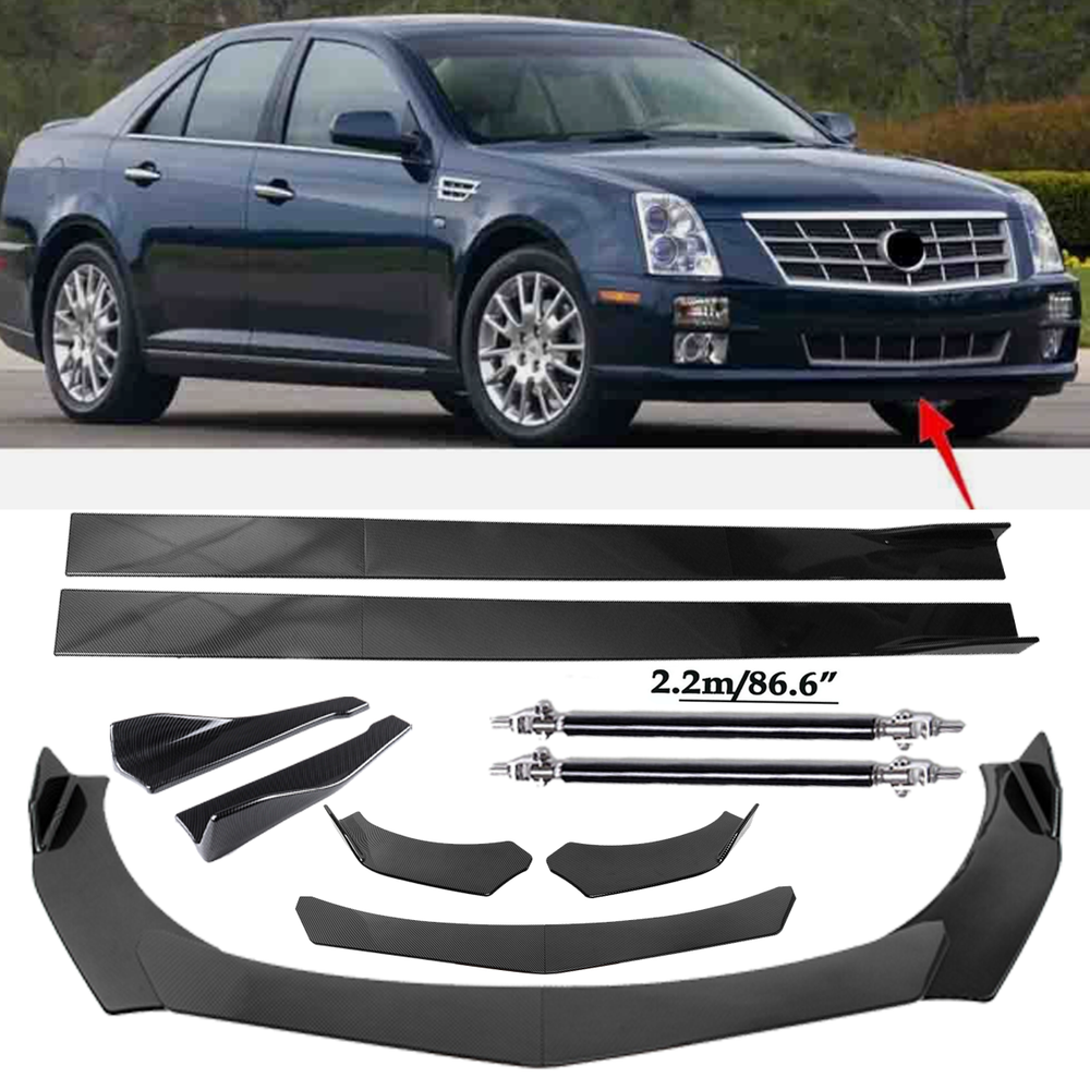 Fit For Cadillac STS Front Bumper Lip Splitter Spoiler Rear Lip Strut Rods