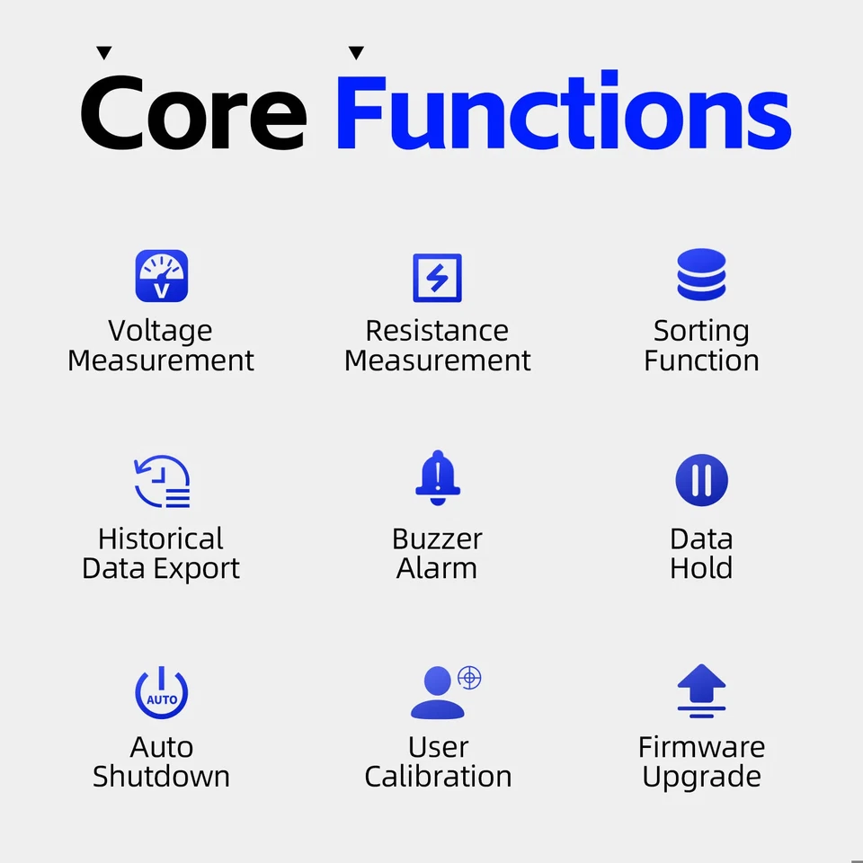FNIRSI HRM-10 Battery Voltage Intemal Resistance Tester Volt DC100V/ Ohm 0-200Ω - Image 2 of 4