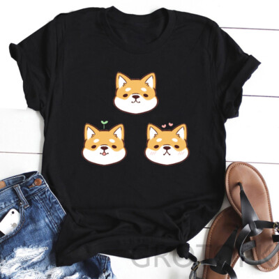 Among Us or Shiba Inu (DOGE) T-Shirts Black