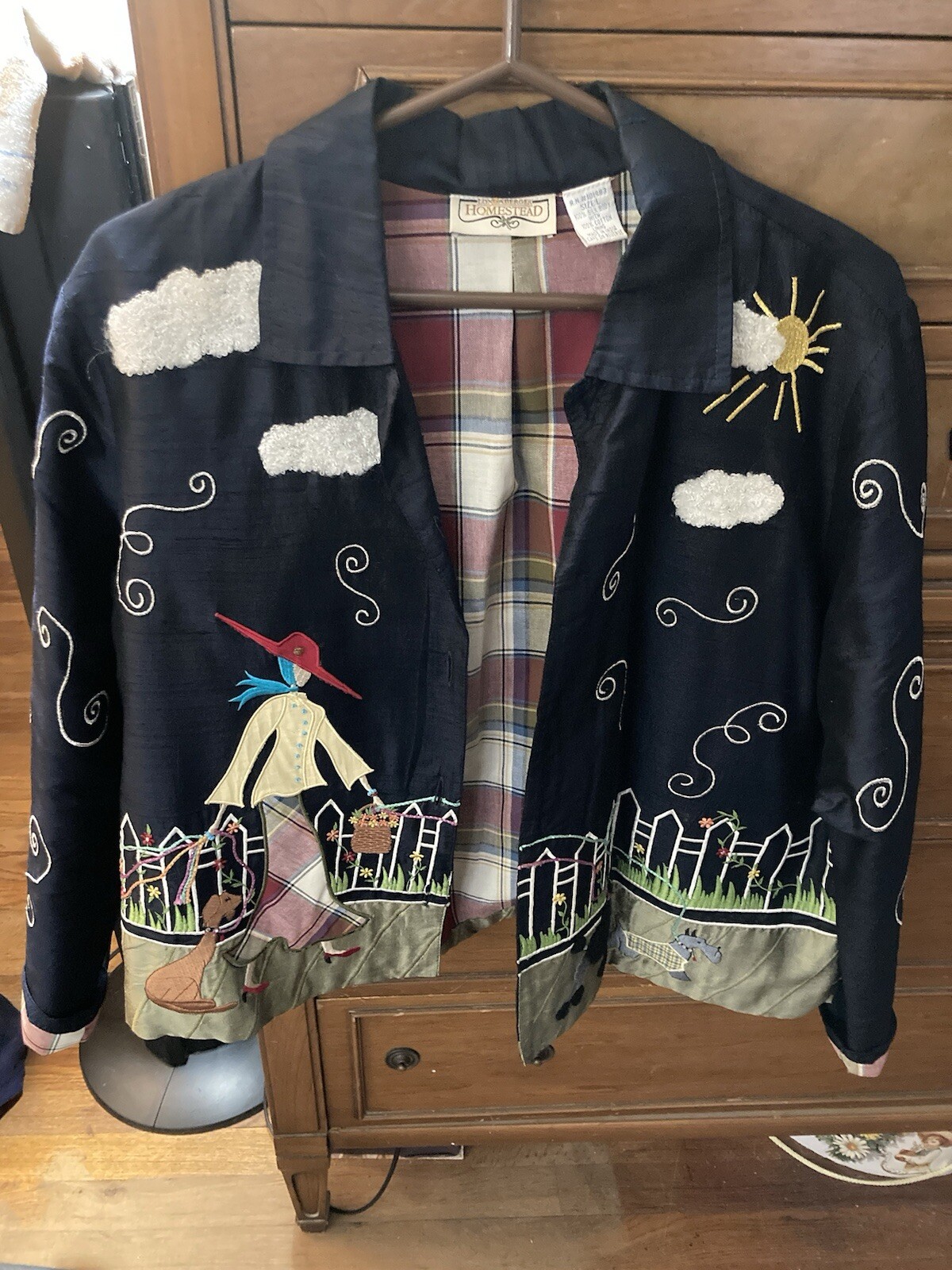 Longberger Homestead Button Up Jacket Blazer Silk… - image 1