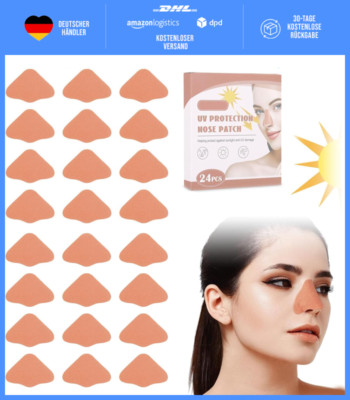 24 Stück Sonnenschutz Nase   UV-Nasenschutz für Outdoor-Aktivitäten, Atmungsakti